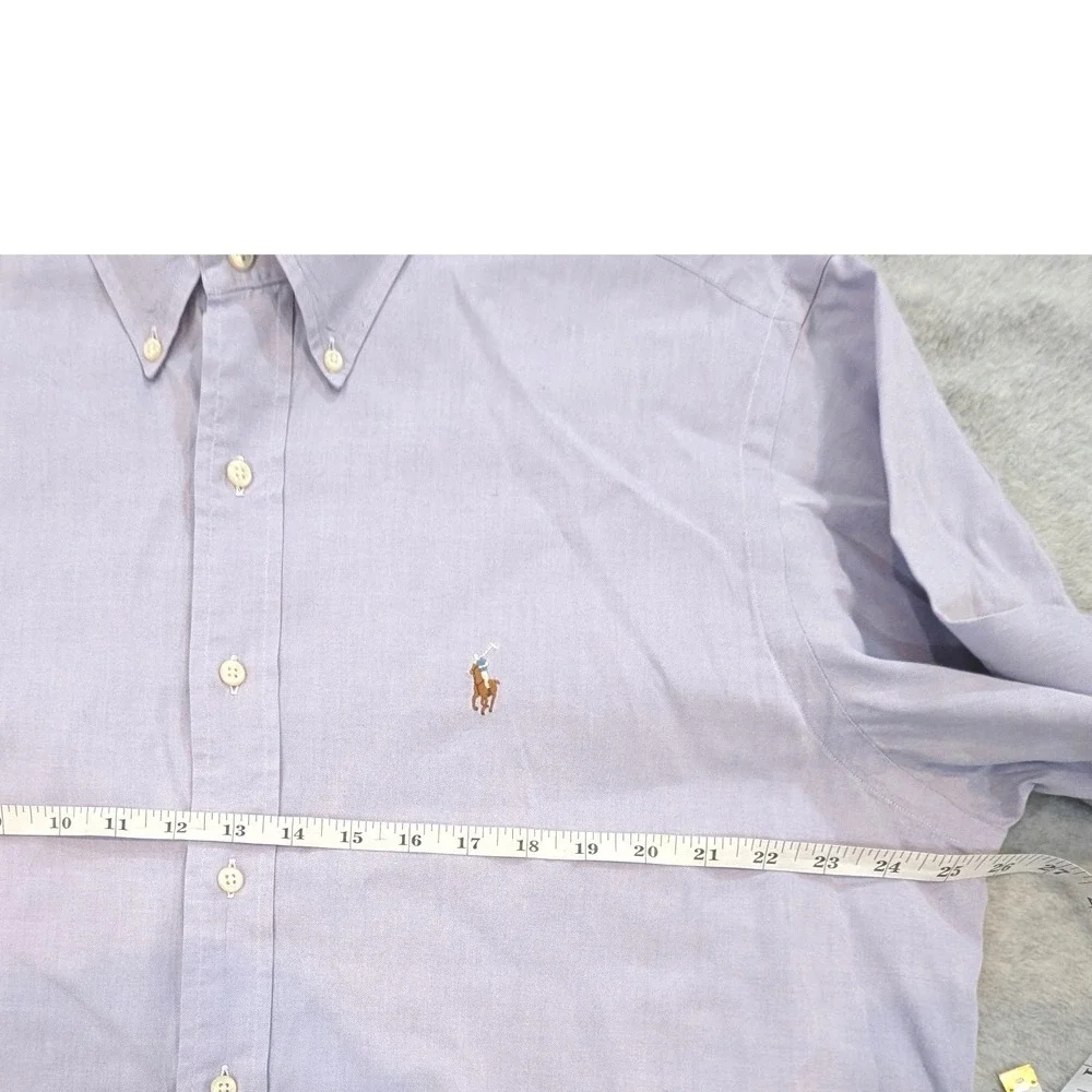 Polo Ralph Lauren Mens Lavender Yarmouth 16 34/35 Oxford Shirt Long Sleeve Flesh